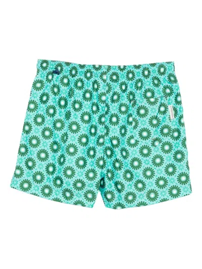 Peninsula Swimwear Badeshorts Mit Blumen-print In Green