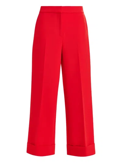 Essentiel Antwerp Pressed-crease Flared Trousers In Red
