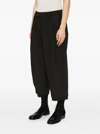 Devoa Cotton Trousers In Black