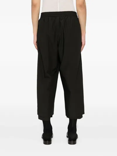 Devoa Cotton Trousers In Black