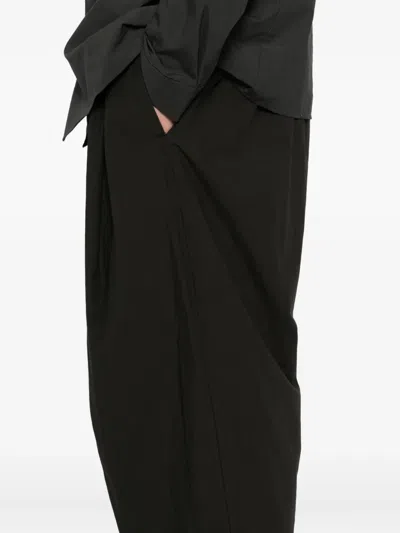 Devoa Cotton Trousers In Black