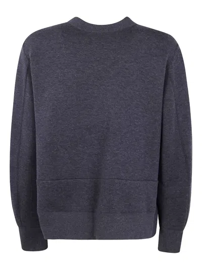 Sacai Kangoroo-pocket Cotton Sweatshirt In Gray