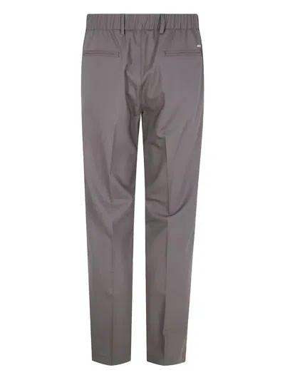 Herno Pleated Back-pocket Trousers In Gray