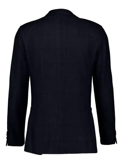 Boglioli Checked Blazer In Blue