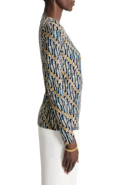 Nic + Zoe Nic+zoe Batik Print Drape Jersey Top In Multi