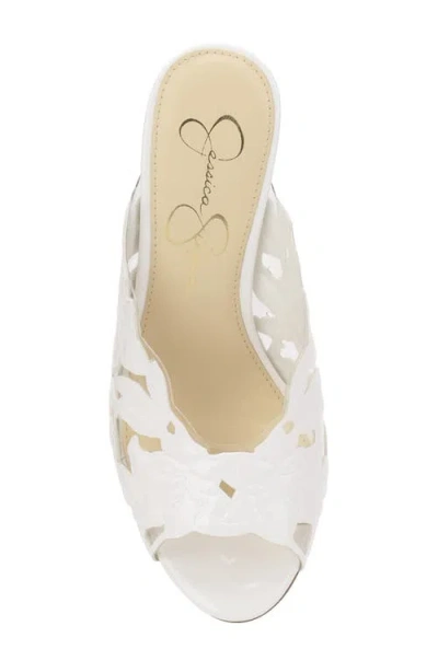 Jessica Simpson Women's Justera Cutout Floral Mules In White