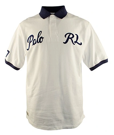 Polo Ralph Lauren Men's Big And Tall Short Sleeve Varsity Polo Shirt In Classic Oxford White