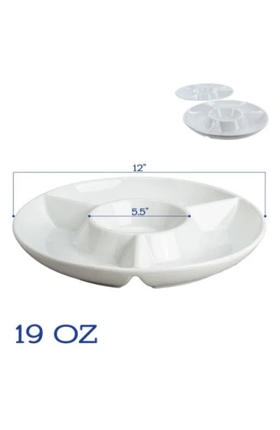 Bia Cordon Bleu Set Of 2 Round Chip & Dip Servers In White