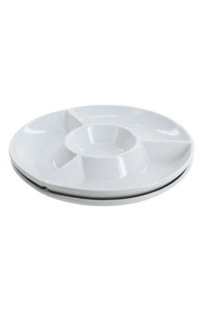 Bia Cordon Bleu Set Of 2 Round Chip & Dip Servers In White