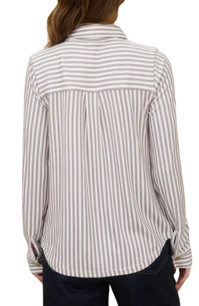 Blu Pepper Button Front Long Sleeve Shirt In Multi