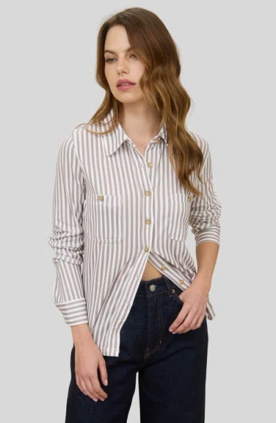 Blu Pepper Button Front Long Sleeve Shirt In Multi