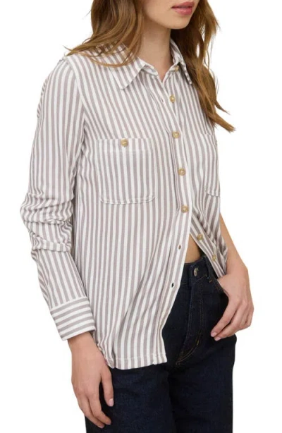 Blu Pepper Button Front Long Sleeve Shirt In Multi