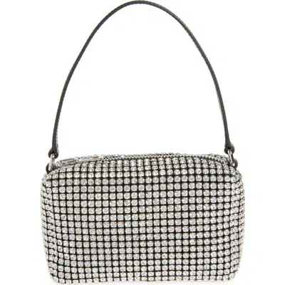 Alexander Wang Heiress Medium Pouch In Crystal Mesh In White