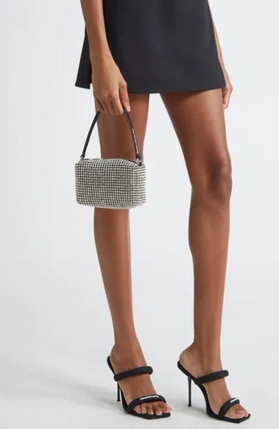 Alexander Wang Heiress Medium Pouch In Crystal Mesh In White