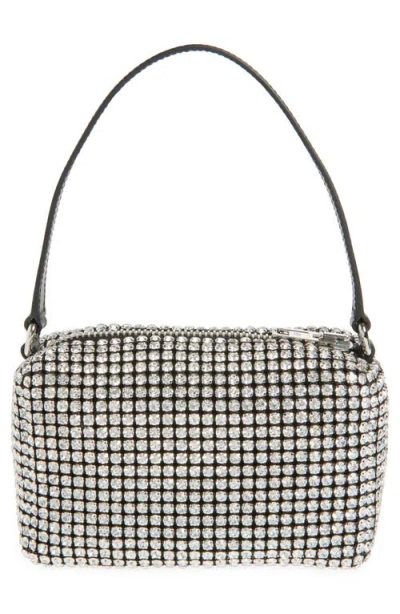Alexander Wang Heiress Medium Pouch In Crystal Mesh In White