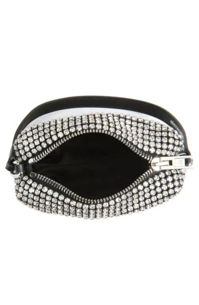 Alexander Wang Heiress Medium Pouch In Crystal Mesh In White
