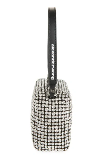 Alexander Wang Heiress Medium Pouch In Crystal Mesh In White