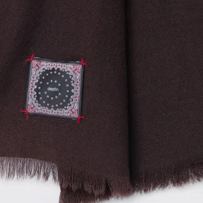 Destin Wool Rectangular Scarf In Burgundy