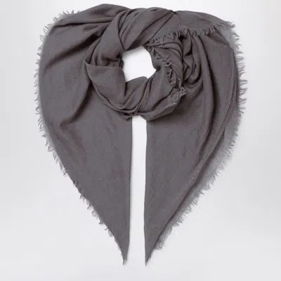 Destin Frayed Wool-blend Scarf In Gray