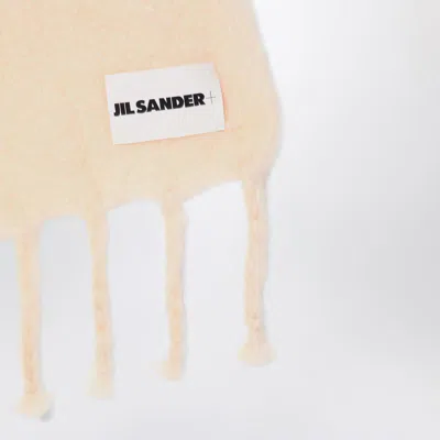 Jil Sander Light Pink Mohair Blend Scarf In Neutral