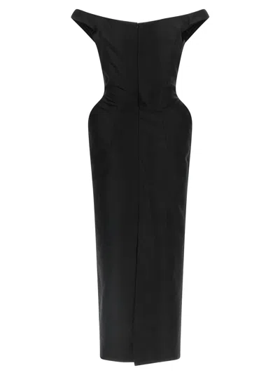Magda Butrym Silk-wool Midi Dress In Black