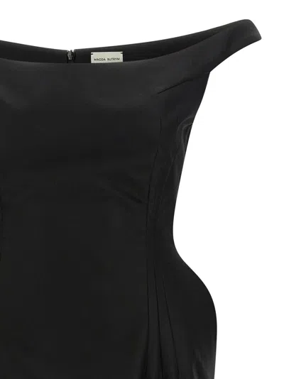 Magda Butrym Silk-wool Midi Dress In Black