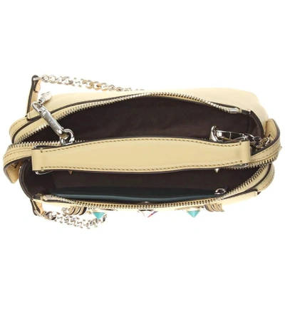 Shop Fendi Dotcom Click Leather Shoulder Bag In Paglia