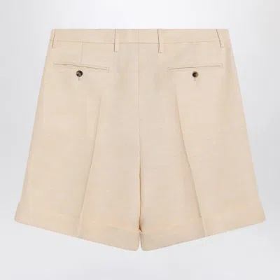Valentino Butter-coloured Bermuda Shorts With Turn-ups In Neutral