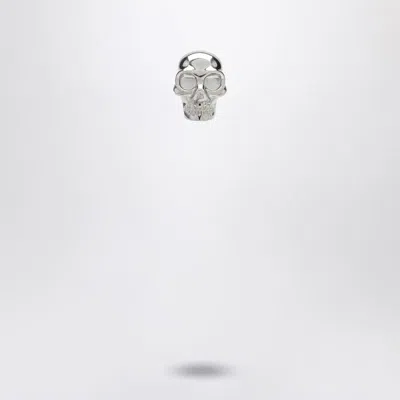 Alexander Mcqueen Alexander Mc Queen Skull Earring In Palladium In Metallic