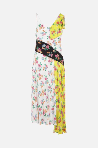 Msgm Floral Print Midi Dress In Multi
