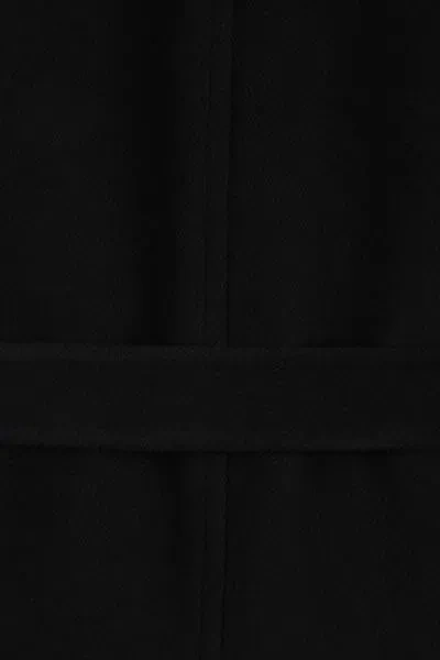 Saint Laurent Zip-up Belted Coat In Black