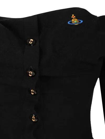 Vivienne Westwood Mens Black Bea Corset Cotton And Cashmere-blend Cardigan In Black