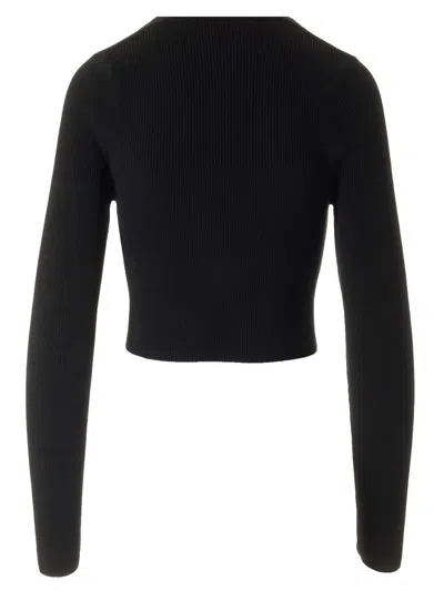 Vivienne Westwood Bea Black Cardigan With Orb Embroidery And Branded Button In Cotton And Cashmere Woman In Blue