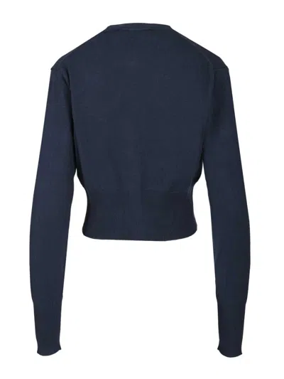 Vivienne Westwood Navy Bea Cropped Cardigan In Blue