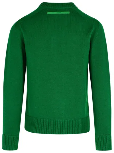 Sacai Zip-detail Wool Sweater In Green