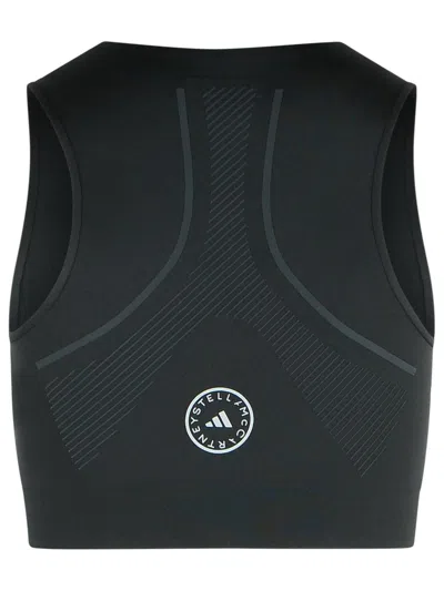 Adidas By Stella Mccartney Logo-embellished Sleeveless Crop Top In Black
