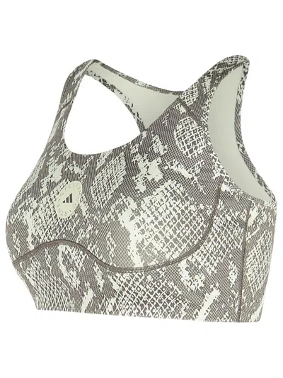 Adidas By Stella Mccartney Snake Print Polyester Blend Sporty Top In Animal Print