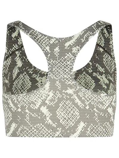 Adidas By Stella Mccartney Snake Print Polyester Blend Sporty Top In Animal Print