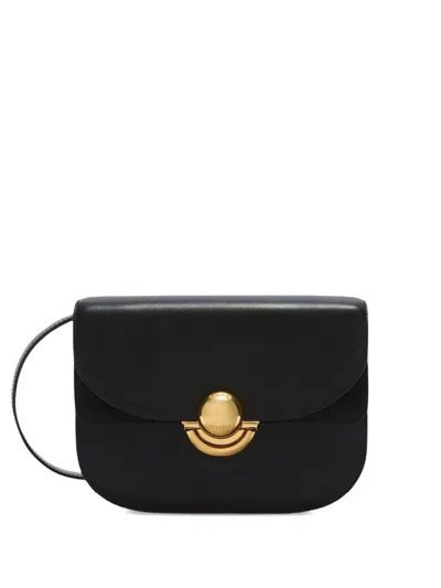 Furla Sfera Black Smooth Leather Shoulder Bag In Black