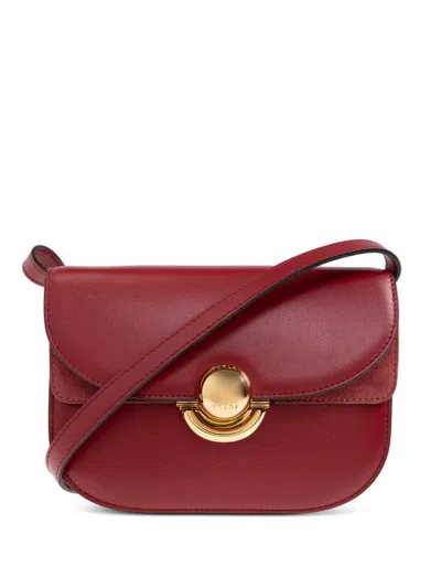 Furla Small Sfera Curved-flap Cross Body Bag In Red