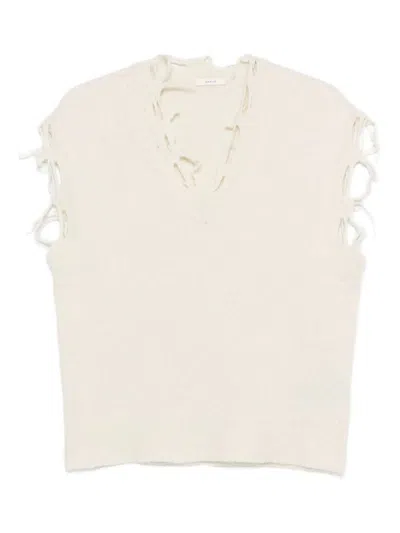 Haikure Distressed-finish Top In Multi