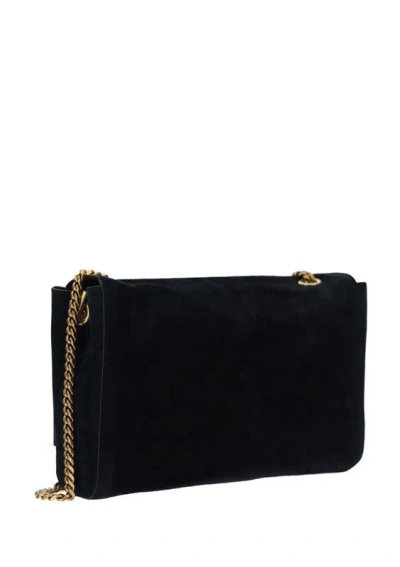 Saint Laurent Kate Medium Reversible Ysl Crossbody Bag In Suede And Smooth Leather In Black