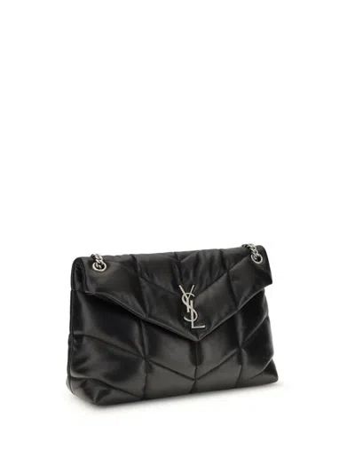 Saint Laurent Lou Puffer Toy Ysl Crossbody Bag In Quilted Leather In Black