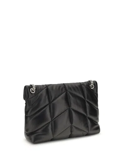Saint Laurent Lou Puffer Toy Ysl Crossbody Bag In Quilted Leather In Black