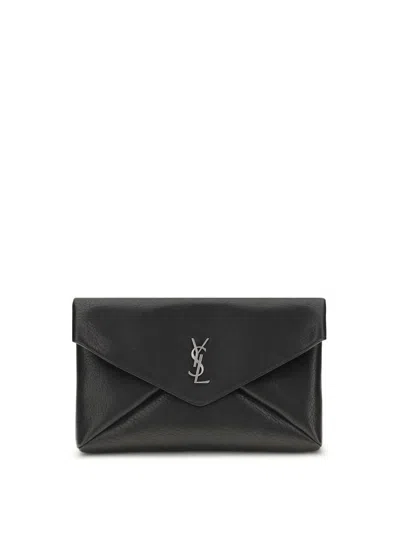 Saint Laurent Envelope-shaped Card Holder Exudes Style In Black