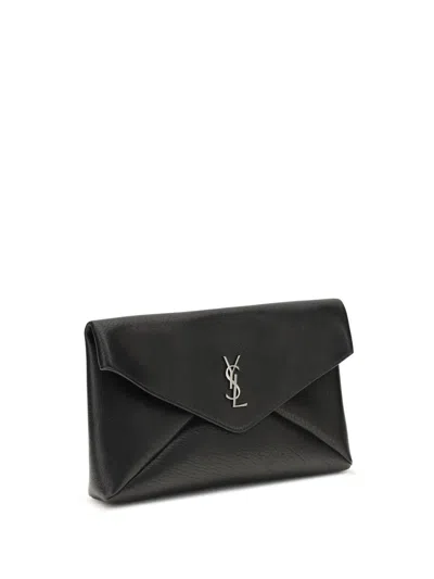 Saint Laurent Envelope-shaped Card Holder Exudes Style In Black