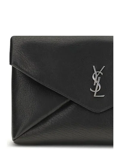 Saint Laurent Envelope-shaped Card Holder Exudes Style In Black