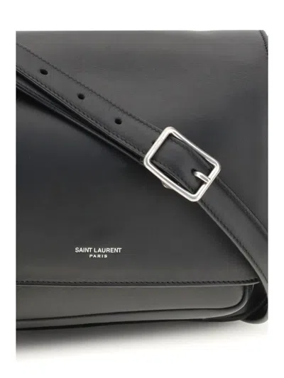 Saint Laurent Small Messenger Shoulder Bag In Black