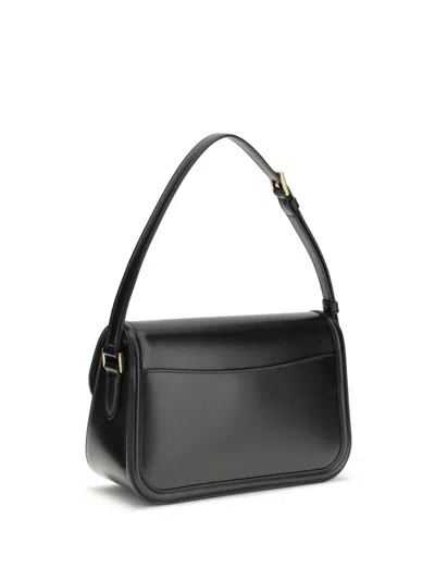Saint Laurent Medium Solferino Leather Shoulder Bag In Black