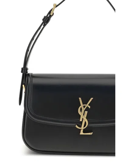 Saint Laurent Medium Solferino Leather Shoulder Bag In Black